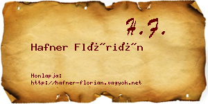 Hafner Flórián névjegykártya